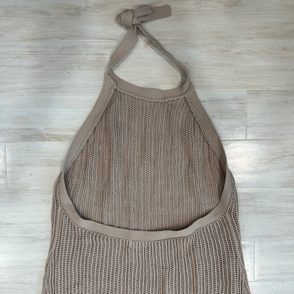 Summersalt Tan Crochet Halter Maxi Dress - Picture 6 of 9